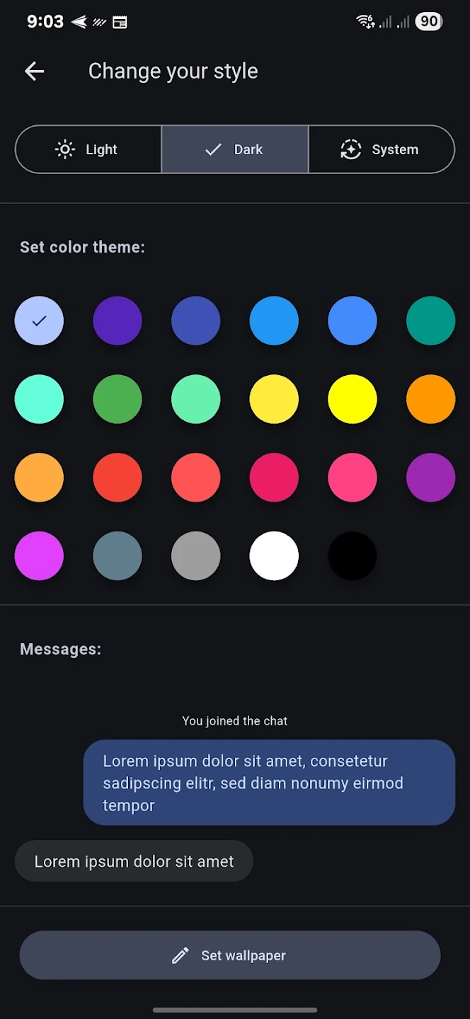 NEXXO Chat — Personalización de temas